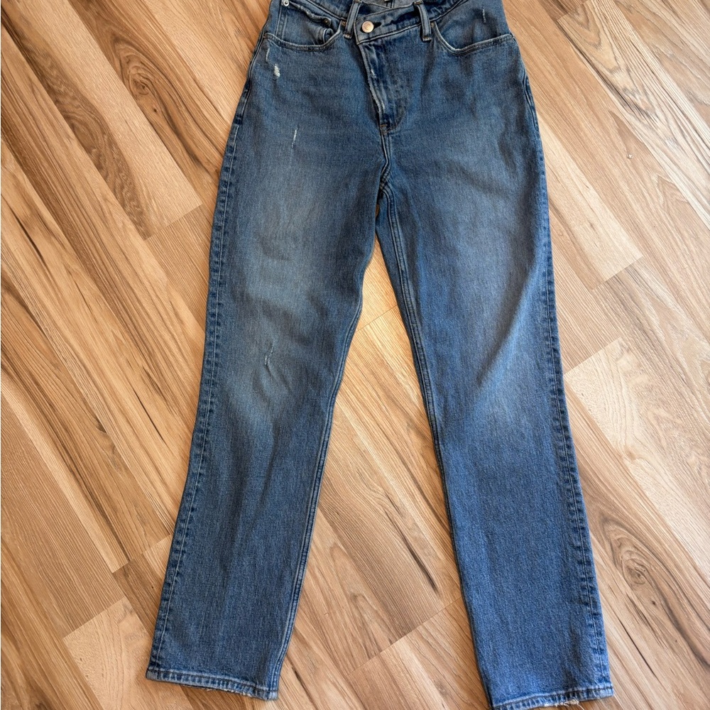 Abercrombie & Fitch Criss Cross High Rise Blue Jeans - Picture 8 of 9